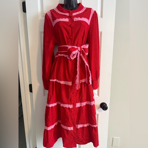 No Brand Dresses & Skirts - Red Corduroy Maxi Dress